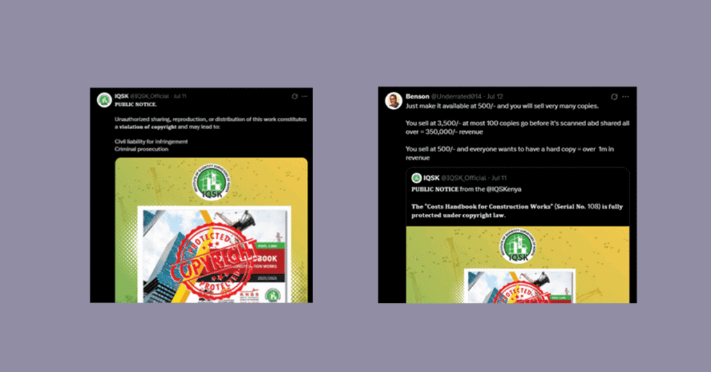 Twitter screenshots showing some feedback on the cost handbook pricing.